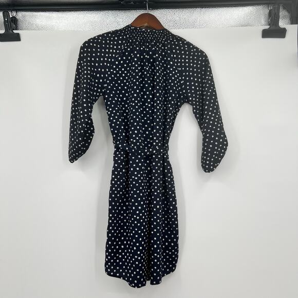 Maeve Anthropologie Preparation Button Front Shirt Dress Polka Dots Navy size XS - Picture 6 of 11